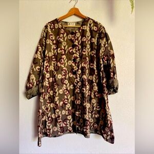 MARKETPLACE Handwork of India Reversible Embroidered Cardigan Jacket Coat SZ 1W